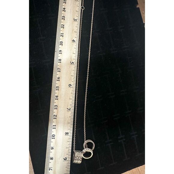 Coach Signature Enameled Necklace- Rose Gold/Chalk - Picture 3 of 5